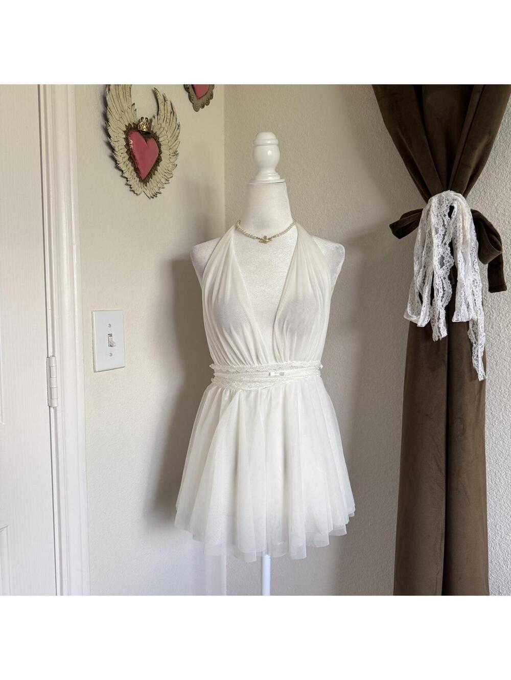 White Lace Babydoll Sheer Lingerie Top Chemise Bridal Sexy